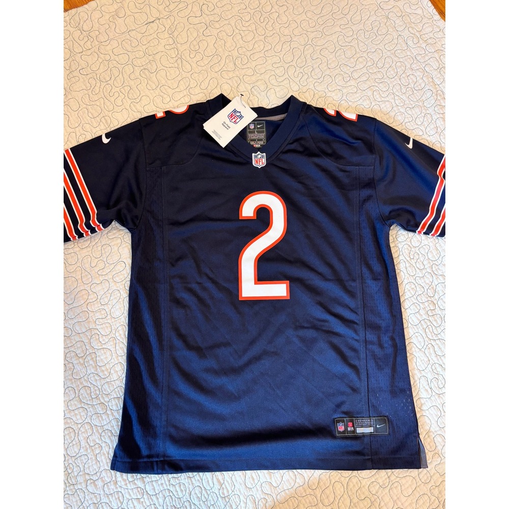 Nike Chicago Bears DJ Moore 2 NFL Game Jersey Kids Youth Large 14/16 Navy Blue